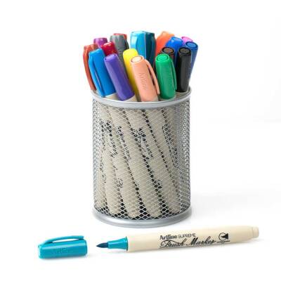 Artline Supreme Brush Marker Fırça Uçlu Kalem 20 Renk Kalemlik Hediyeli Set - 1