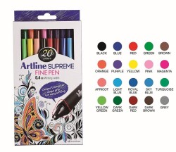 Artline Supreme Fine Pen 0.4 mm Keçe Uçlu Kalem 20 Renk Set - 1