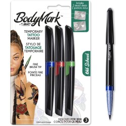 Bic BodyMark Geçici Dövme Kalemi Mavi-Kırmızı-Yeşil 3 Renk - 1