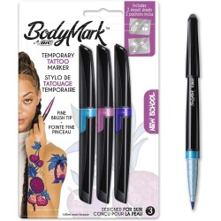 Bic BodyMark Geçici Dövme Kalemi Turkuaz-Pembe-Mor 3 Renk - 1