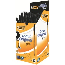 Bic Crystal Fine Tükenmez Kalem Siyah 50'li Kutu - 1