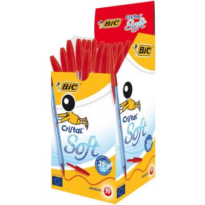 Bic Crystal Soft Tükenmez Kalem Kırmızı 50'li Kutu - 1