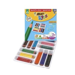 Bic Kids Evolution Triangle Üçgen Jumbo Boya Kalemi 144'lü Sınıf Paketi (12 Renk x 12 Adet) - 1