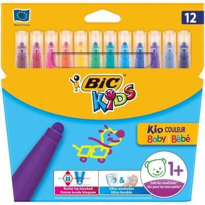 Bic Kids Kid Couleur Baby Keçeli Boya Kalemi 12 Renk - 1