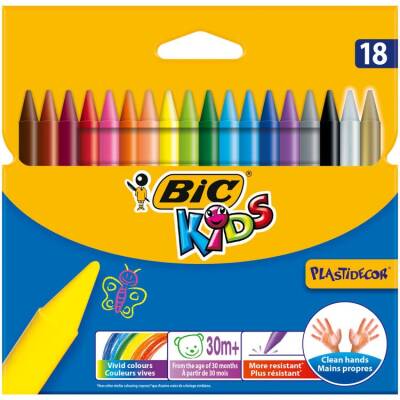 Bic Kids Plastidecor Silinebilir Mum Pastel Boya 18 Renk - 1