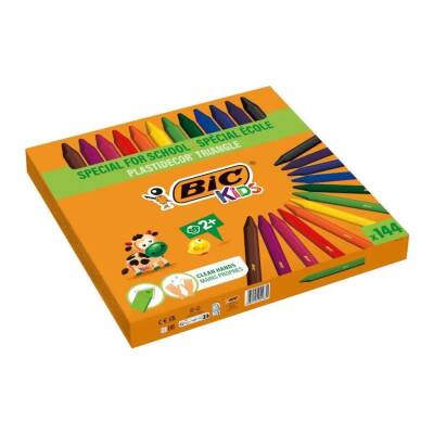 Bic Kids Plastidecor Triangle Elleri Kirletmeyen Üçgen Jumbo Mum Pastel Boya 144'lü Sınıf Paketi - 2