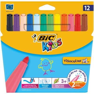 Bic Kids Visacolor XL Keçeli Boya Kalemi 12 Renk - 1