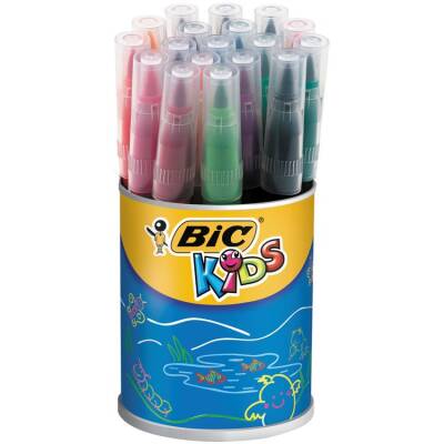 Bic Kids Visaquarelle Fırça Uçlu Keçeli Boya Kalemi 18 Renk Kavanoz - 1