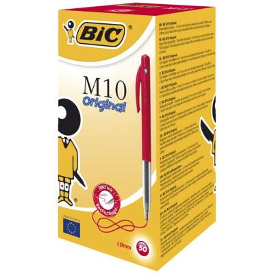 Bic M10 Basmalı Tükenmez Kalem Kırmızı 50'li Kutu - 1