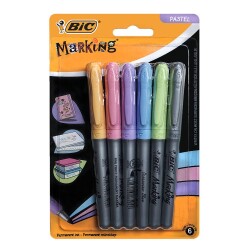 Bic Marking Color Permanent Marker Pastel Renkler 6'lı Blister - 1