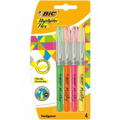 Bic Marking Highlighter Flex Fosforlu İşaretleme Kalemi 4 Renk - 1