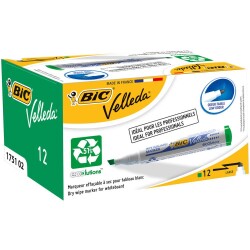 Bic Velleda 1751 Kesik Uç Beyaz Tahta Kalemi Yeşil 12'li Kutu - 1