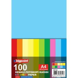 Bigpoint A4 Renkli Fotokopi Kağıdı 10 Renk 100'lü Paket - 1
