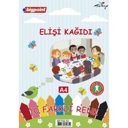 Bigpoint Elişi Kağıdı A4 Karışık 10 Renk- 80 Gram - 1