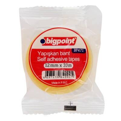 Bigpoint Kırtasiye Bandı 12 mm x 33 m 12'li Kutu - 1