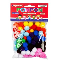 Bigpoint Ponpon 2 cm 10 Renk / 100'lü Poşet - Bigpoint