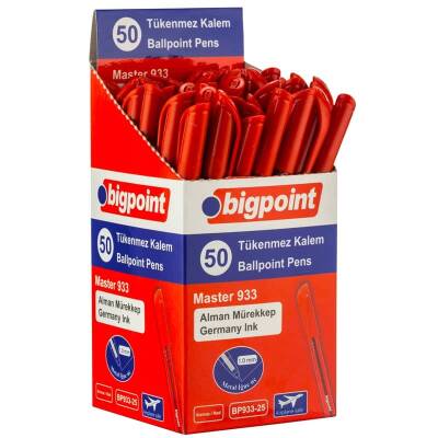 Bigpoint Tükenmez Kalem Master 1.0mm Kırmızı 50'li Kutu - 1