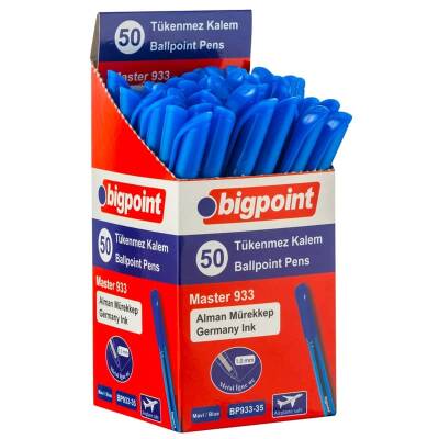 Bigpoint Tükenmez Kalem Master 1.0mm Mavi 50'li Kutu - 1