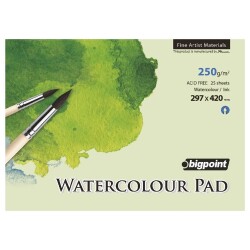 Bigpoint Watercolour Pad A3 250 gr. 25 yp. Suluboya Defteri - 1