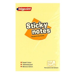 Bigpoint Yapışkanlı Not Kağıdı Düz 99x150mm Sarı - 1
