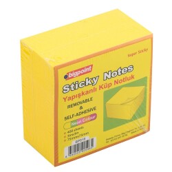 Bigpoint Yapışkanlı Super Sticky Küp Sarı 400 Yaprak - 1