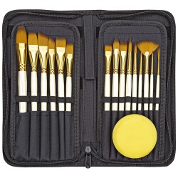 Brons Çantalı Fırça Seti 15'li BR-1102 - 1