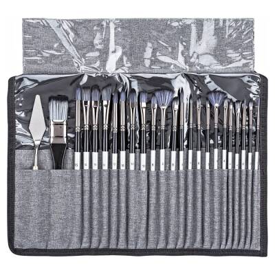 Brons Çantalı Fırça Seti 23 Fırça + 1 Spatula BR-1103 - 3