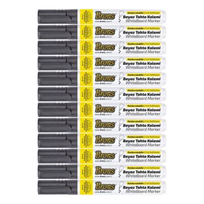 Brons Doldurulabilir Tahta Kalemi Siyah 12'li Kutu - 1