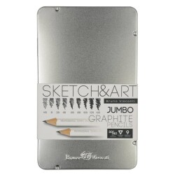 Bruno Visconti Sketch & Art Jumbo Dereceli Kalem Seti 9'lu Metal Kutu (HB-14B) 3.5 mm Mine - 2