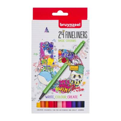 Bruynzeel Fineliner 0.4 mm 24 Renk Basic - 1