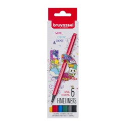 Bruynzeel Fineliner 0.4 mm 6 Renk Basic - 1