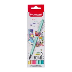 Bruynzeel Fineliner 0.4 mm 6 Renk Light - 1