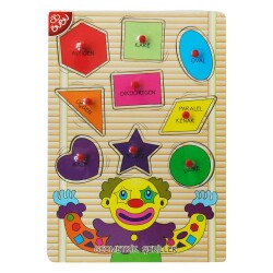 BuBu Ahşap Puzzle Palyaço Geometrik Şekiller - 1