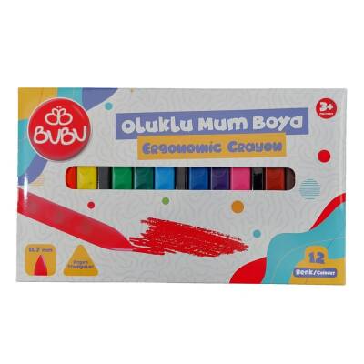 Bubu Oluklu Mum Boya 12 Renk - 1