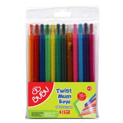 BuBu Twist Crayon 12 Renk Çevirmeli Mum Boya - 1