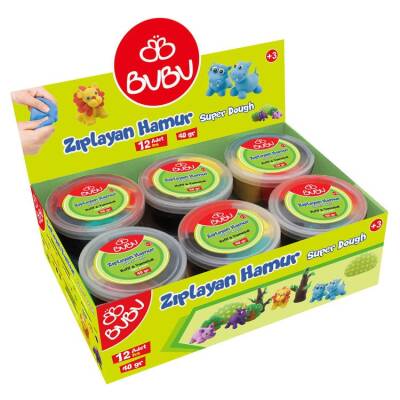 Bubu Zıplayan Hamur Karışık Renk 40 gr x 12 Adet - 1