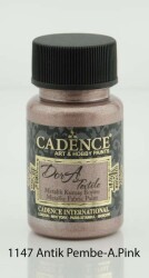 Cadence Dora Textile Metalik Kumaş Boyası 50 ml. 1147 ANTİK PEMBE - 1