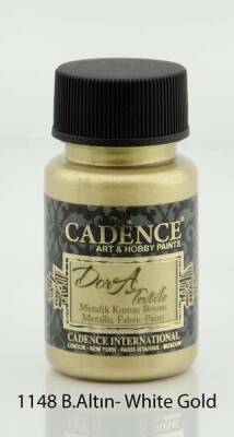 Cadence Dora Textile Metalik Kumaş Boyası 50 ml. 1148 BEYAZ ALTIN - 1