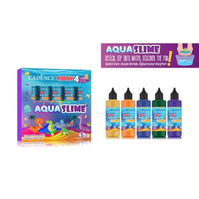 Cadence Kooky Aqua Slime Dinazor Dünyası Seti 5 Renk x 90 ml + 4 Kalıp - 1