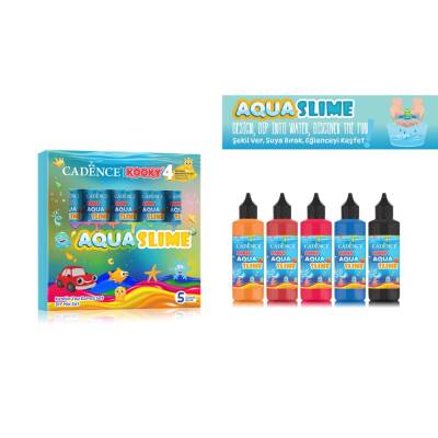 Cadence Kooky Aqua Slime Kendin Yap Karma Set 5 Renk x 90 ml + 4 Kalıp - 1