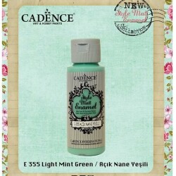 Cadence Style Matt Enamel Cam & Porselen Boyası 59 ml. E-355 Açık Nane Yeşili - 1