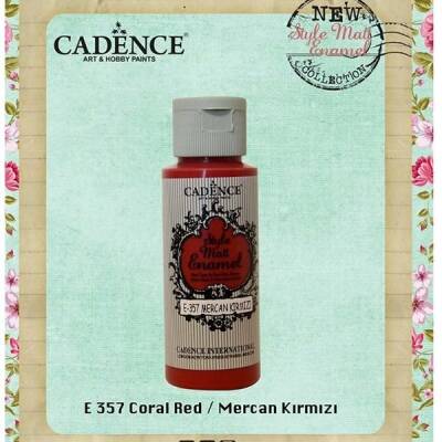 Cadence Style Matt Enamel Cam & Porselen Boyası 59 ml. E-357 Mercan Kırmızı - 1