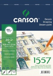 Canson 1557 Dessin Resim Ve Çizim Blok 180 gr. Spiralli A5 20 Sayfa - 1