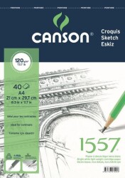 Canson 1557 Eskiz Defteri 120 gr. Üstten Spiralli A4 40 Sayfa - 1