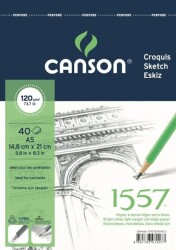 Canson 1557 Eskiz Defteri 120 gr. Üstten Spiralli A5 40 Sayfa - 1