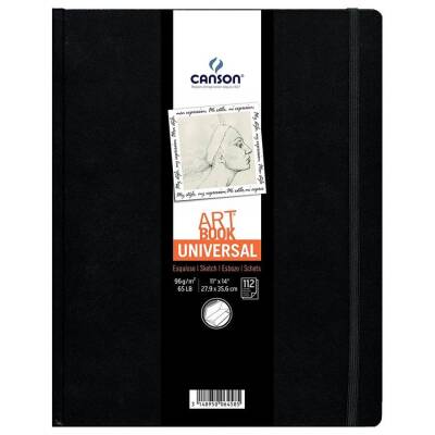 Canson Art Book Universal Sert Kapak Lastikli Eskiz Defteri 96 gr. 27,9x35,6 cm. 112 yp. - 1