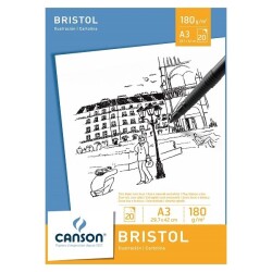 Canson Bristol Pad 180 gr. A3 20 yp. - 1