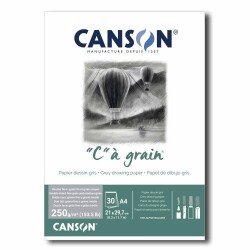 Canson Ca Grain Gri Renkli Çizim Defteri 250 gr. A4 30 yp. - 1