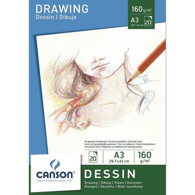 Canson Dessin - Drawing Çizim Blok 160 gr. A3 20 yp. - 1