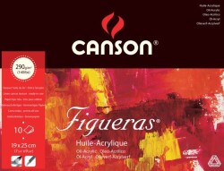 Canson Figueras Tuval Görünümlü Yağlıboya Defteri 290 gr. 19x25 cm. 10 Sayfa - 1